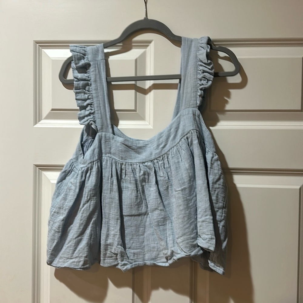 cropped tank with ruffle